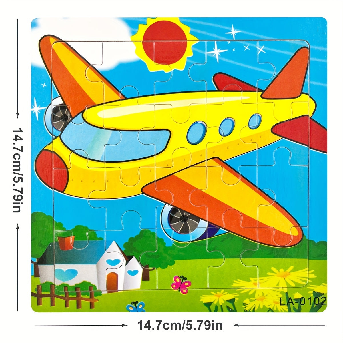 Wooden Jigsaw Puzzle Transportation and Marine Animal Toy