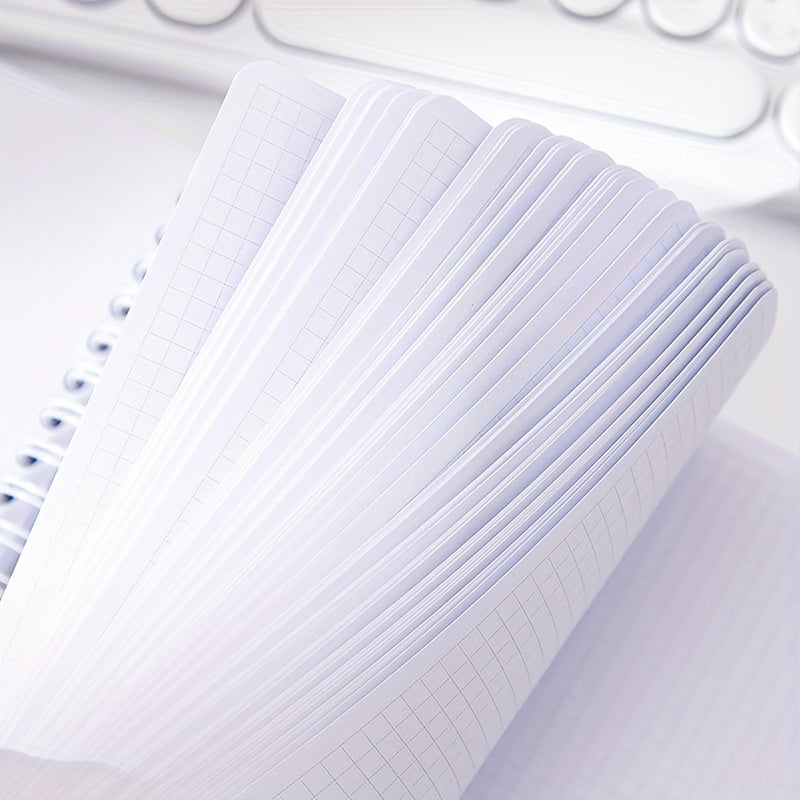 80 Sheets Cartoon Grid Inner Pages Spiral Coil Checkered Notebook