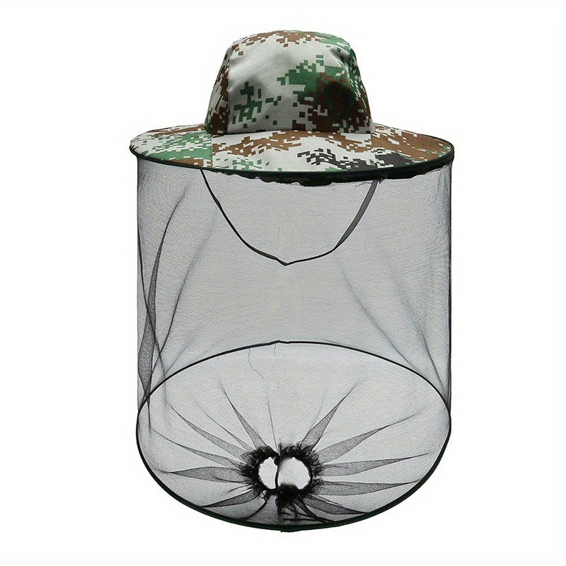 Unisex SunShade Large Brim Hat with Mosquito Protection
