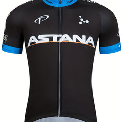 Quick Dry Cycling Jersey with Rear Pocket & Letter Print