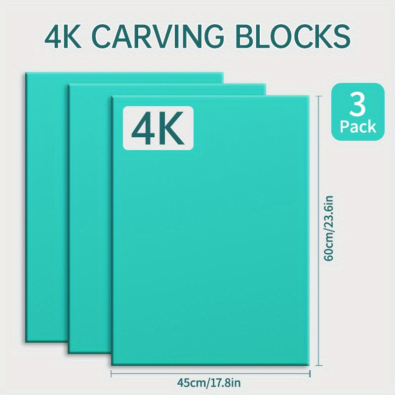 3 Pack Marei's Soft Linoleum Carving Block Linocut Block For Printmaking