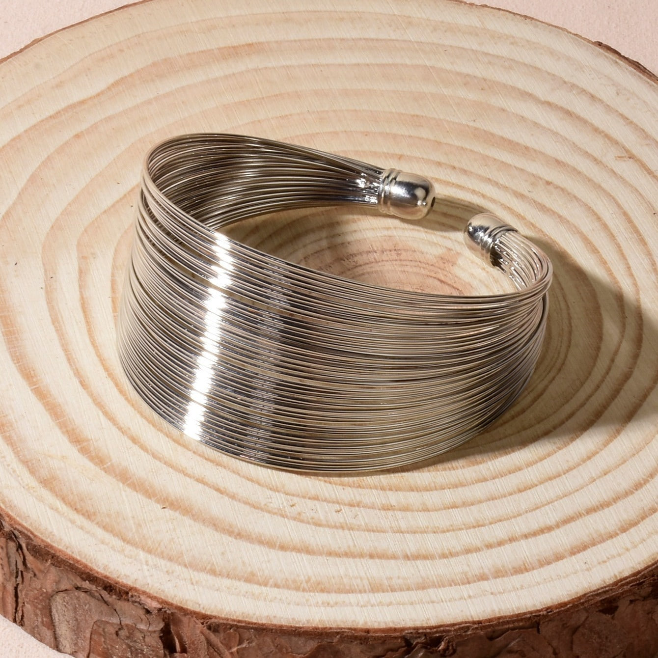 Geometric Layered Bangle Bracelet