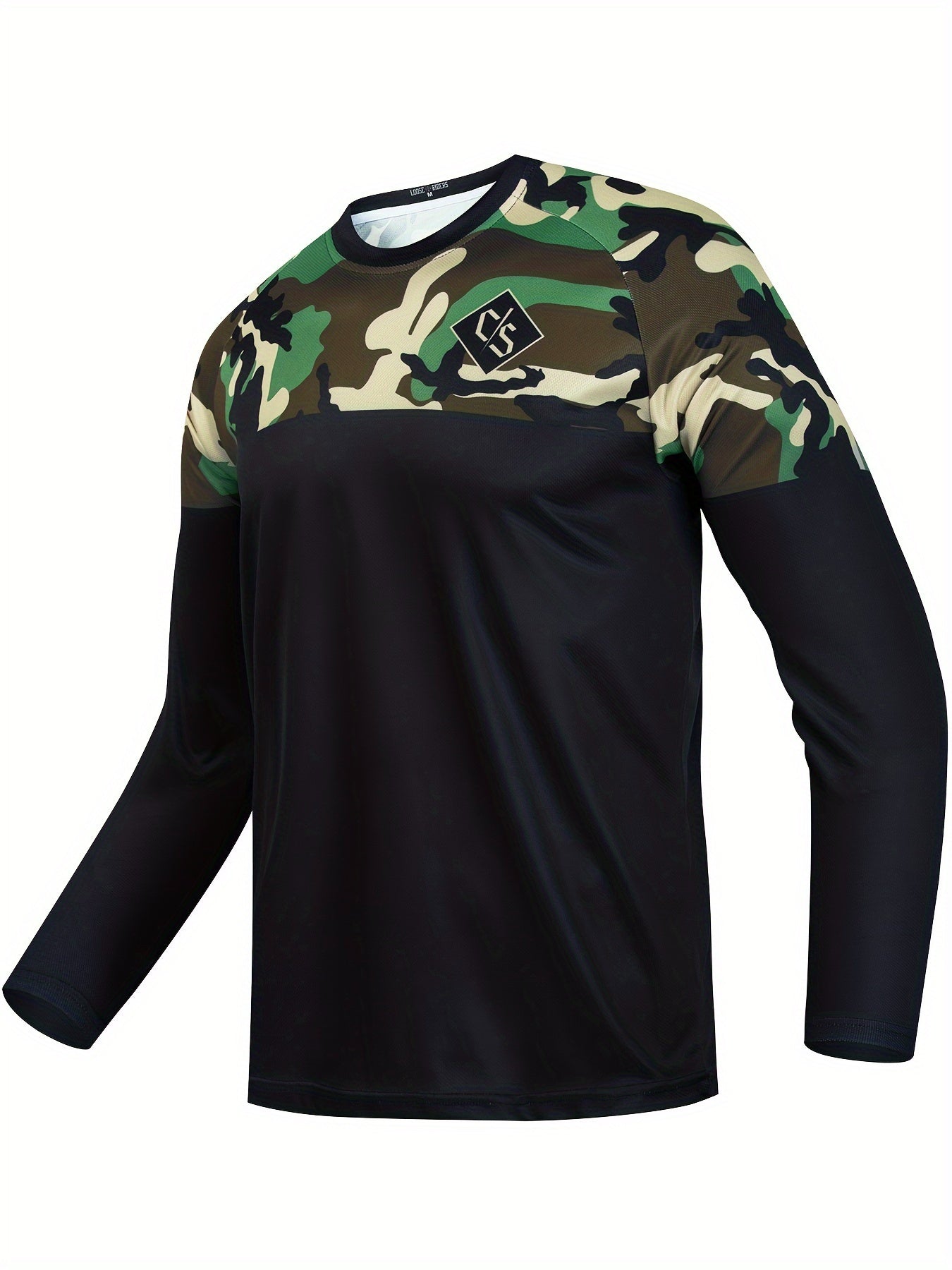 Camouflage Pattern Men's Long Sleeve Motorcycle Off road T shirt