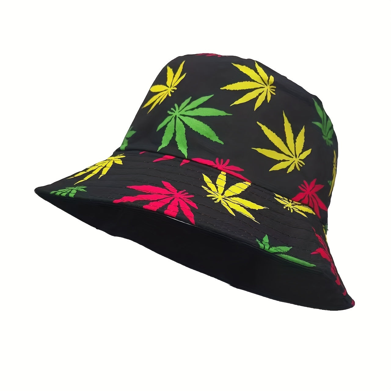 Colorful Maple Leaf Bucket Hat Men's Hip Hop Basin Hat