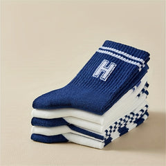 10 Pairs Letter Print Sports Socks for Women