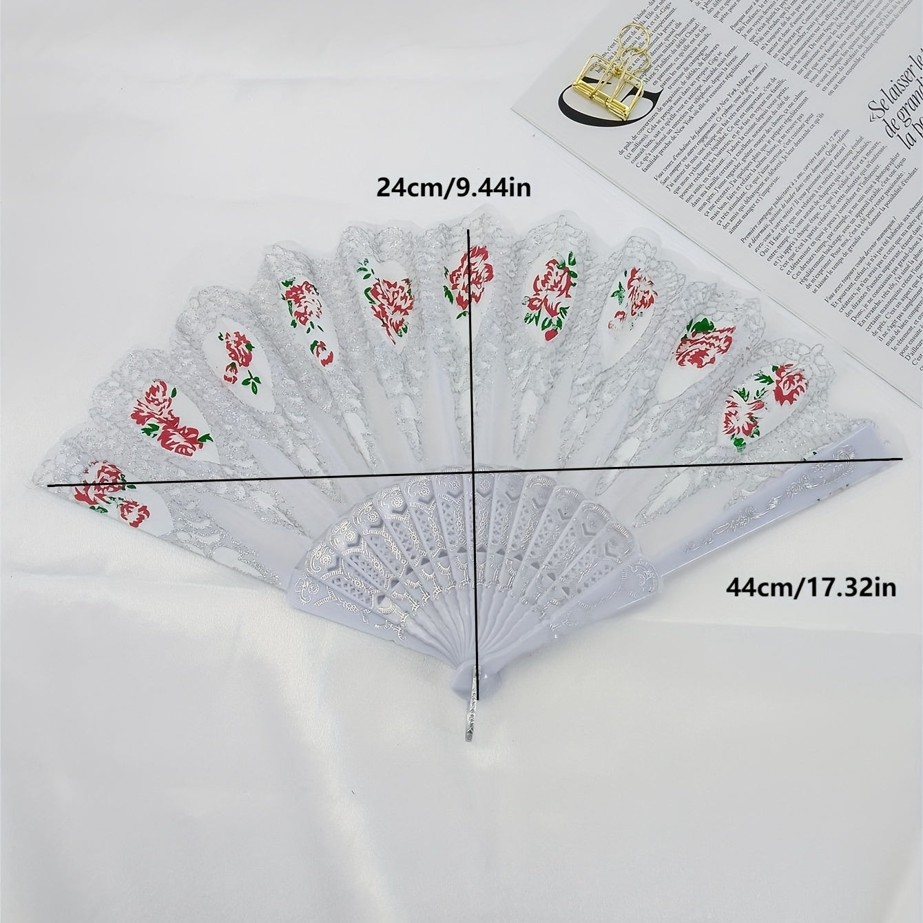 Flower Pattern Folding Fan Stage Performance Props