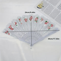 Flower Pattern Folding Fan Stage Performance Props
