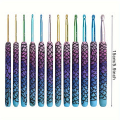 12pcs Ergonomic Handle Crochet Hooks Set For Arthritic Hands