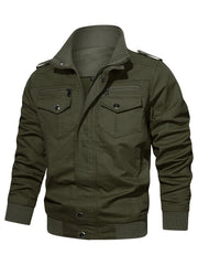 Men's Winter Thicken Military Jacket Casual Stand Collar Windbreaker Coat