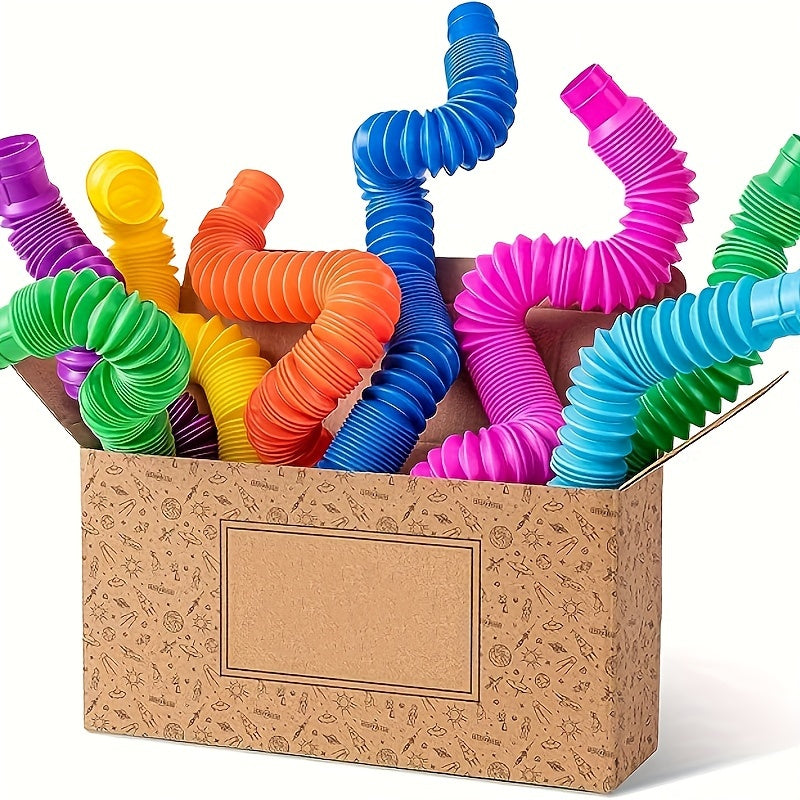 10pcs Rainbow Pop Tubes Sensory Toys for Children Decompression