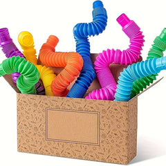 10pcs Rainbow Pop Tubes Sensory Toys for Children Decompression
