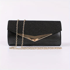 Glitter Sequins Evening Clutch Wallet with Chain Strap