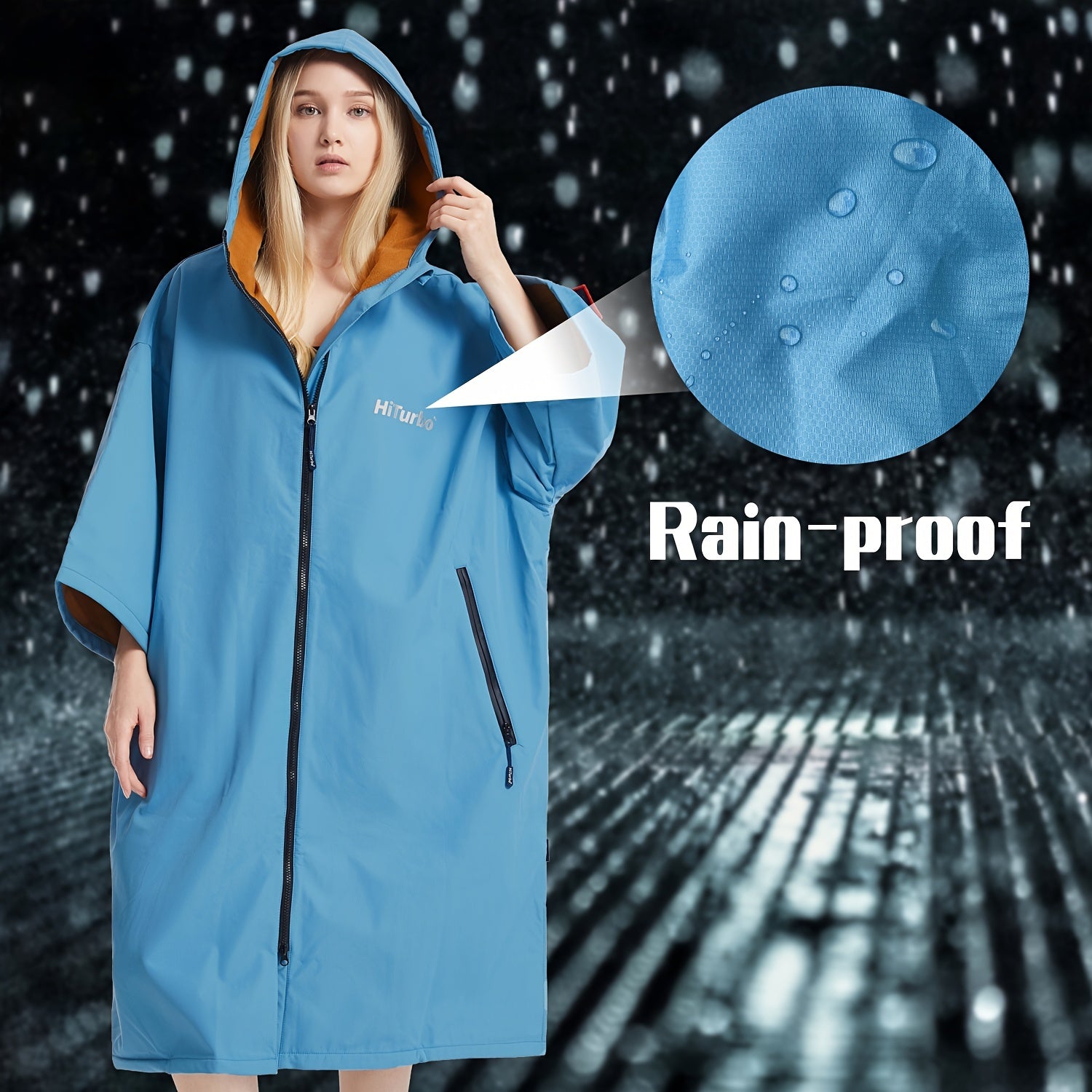 Turbo Waterproof Surf Poncho Changing Towel Quick Drying Bathrobe