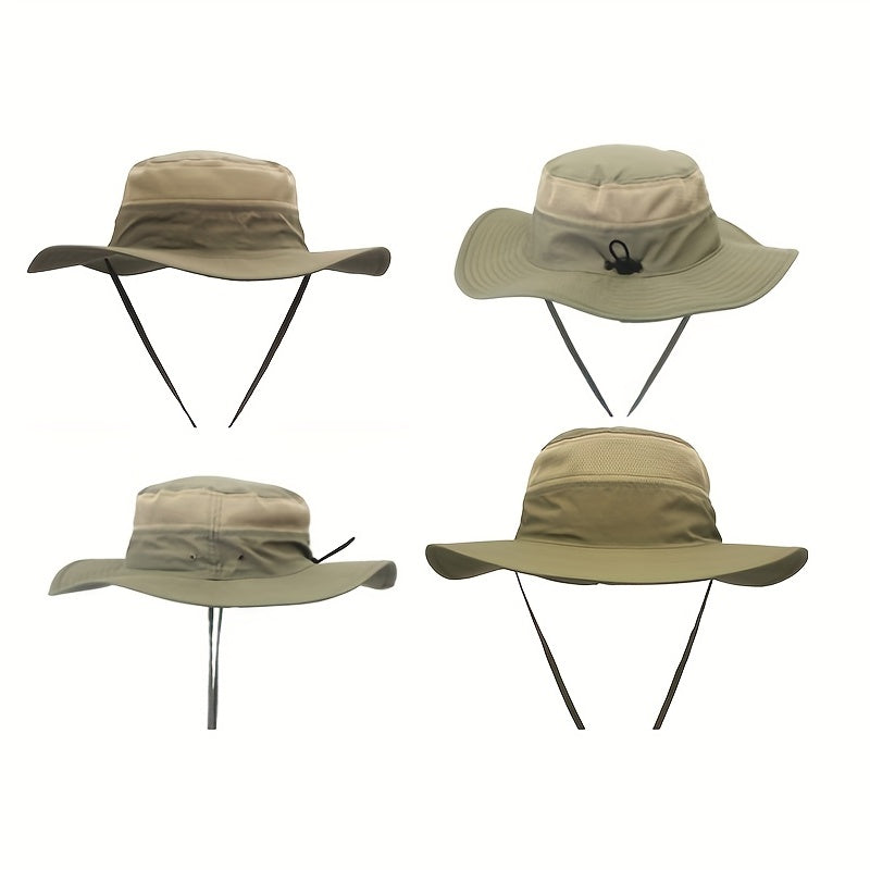 Men's Windproof UV Protection Mesh Sun Visor Bucket Hat