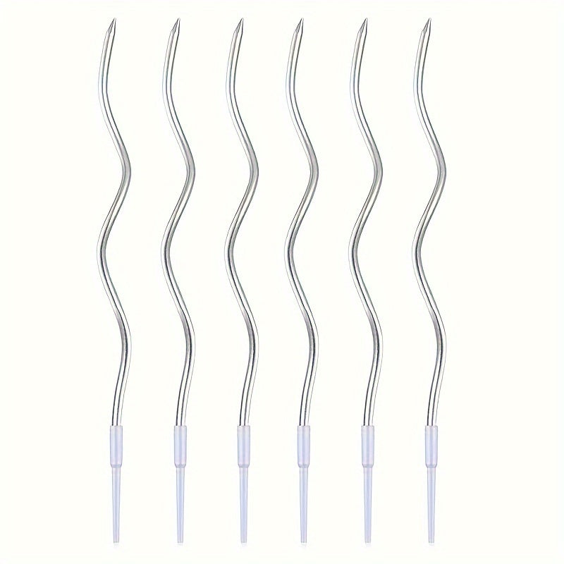 6pcs Birthday Cake Shape Curve Candle Party Candle Large Polish Curved Candle