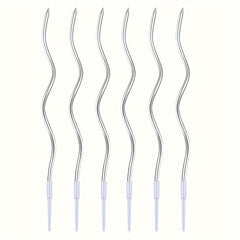 6pcs Birthday Cake Shape Curve Candle Party Candle Large Polish Curved Candle