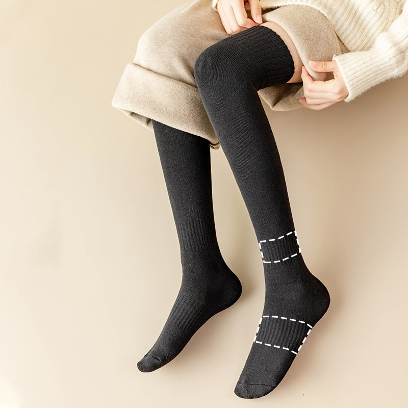 Warm Knit Thigh High Socks for Women