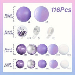 Purple Balloon Arch Garland Party Decoration Wedding Graduation Anniversary
