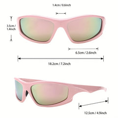 2piars Y2K Wrap Around Sunglasses Pink UV400