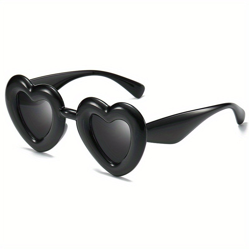 Y2K Inflated Heart Sunglasses for Women Men Funny Party Sun Shades