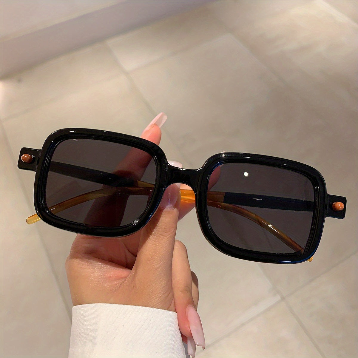 Y2K Rectangle Sunglasses Jelly UV400 Sun Shades For Travel Beach Party
