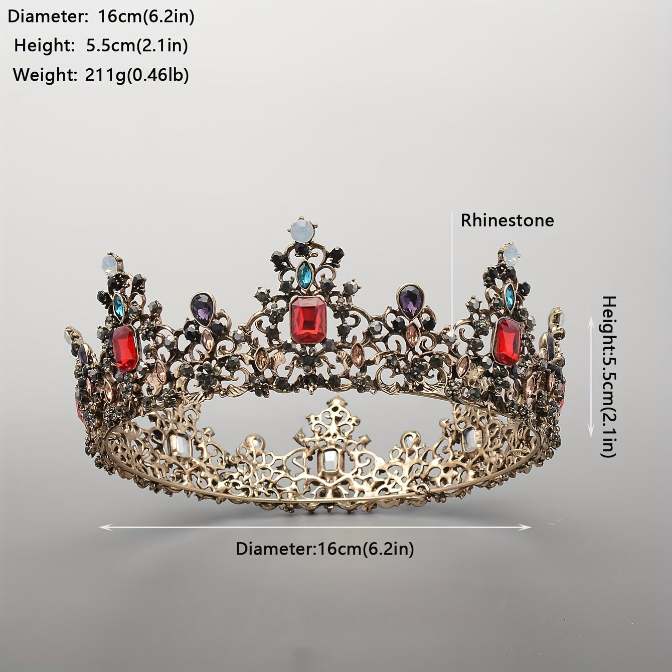 Crystal Headbang Queen Crown Tiara Bridal Headwear Crown