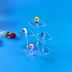 4 Tier Acrylic Display Stand for Figures Collectibles Toys Dolls