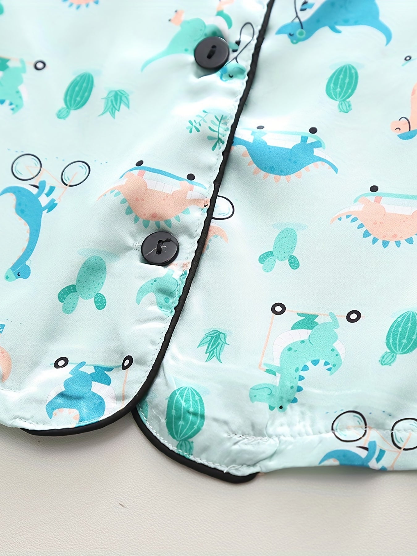Boys Dino Pajama Set Short Sleeves & Bottoms Comfortable Homewear