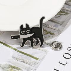 Cat Cartoon Enamel Pins for Backpacks Lapel Funny Brooch Gift