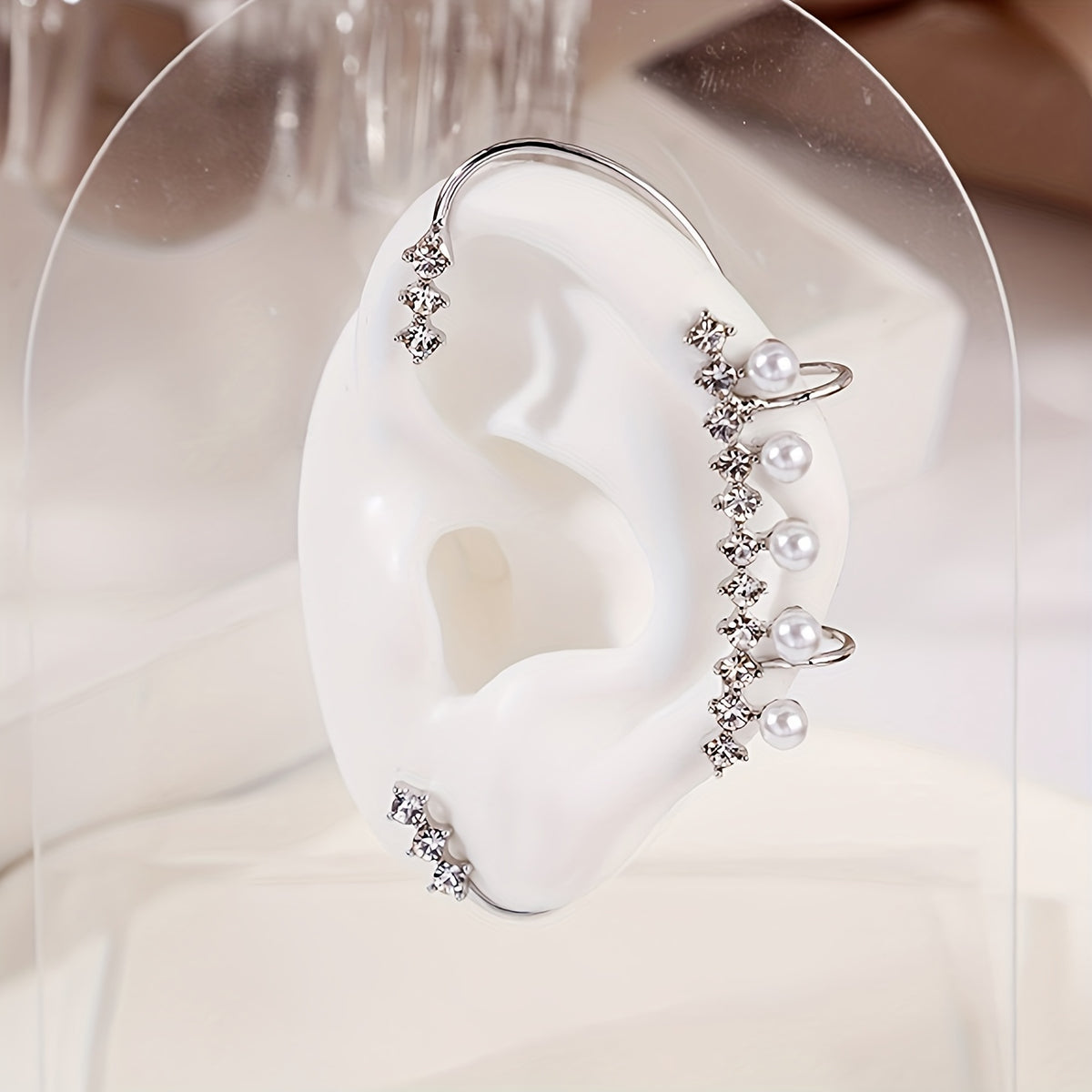 Women's Pearl Rhinestone Ear Accessories - Holiday Gift