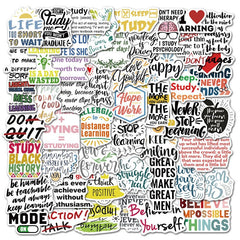 Inspirational English Stickers Classic Text Waterproof Stickers