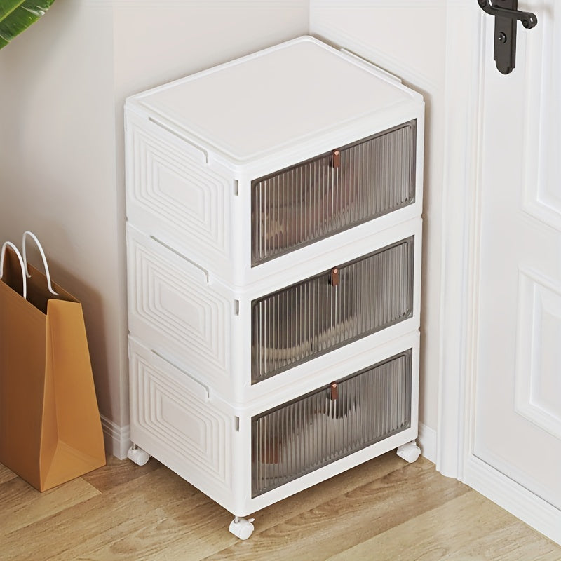 Foldable Storage Box With Lid & Wheels - Home Organizing & Storage