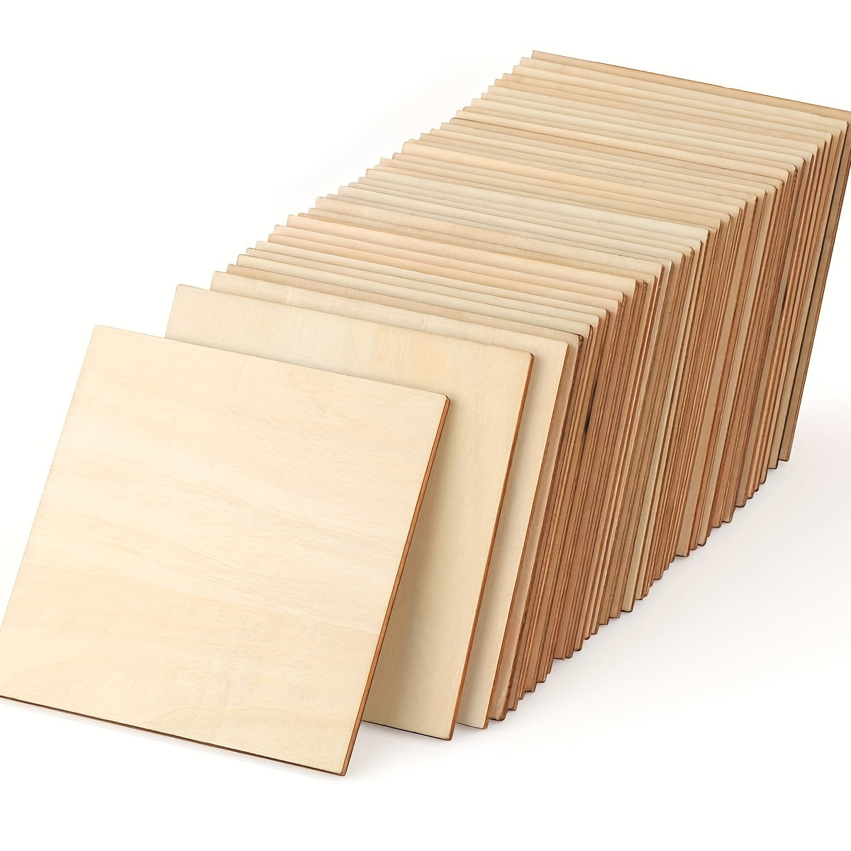 30pcs 4 Inch Unfinished Wooden Chips Square Blank for DIY Crafts