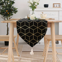 Gilded Table Runner Tassel Fabric TV Bedside Cabinet Sideboard Vase Lamp Cloth