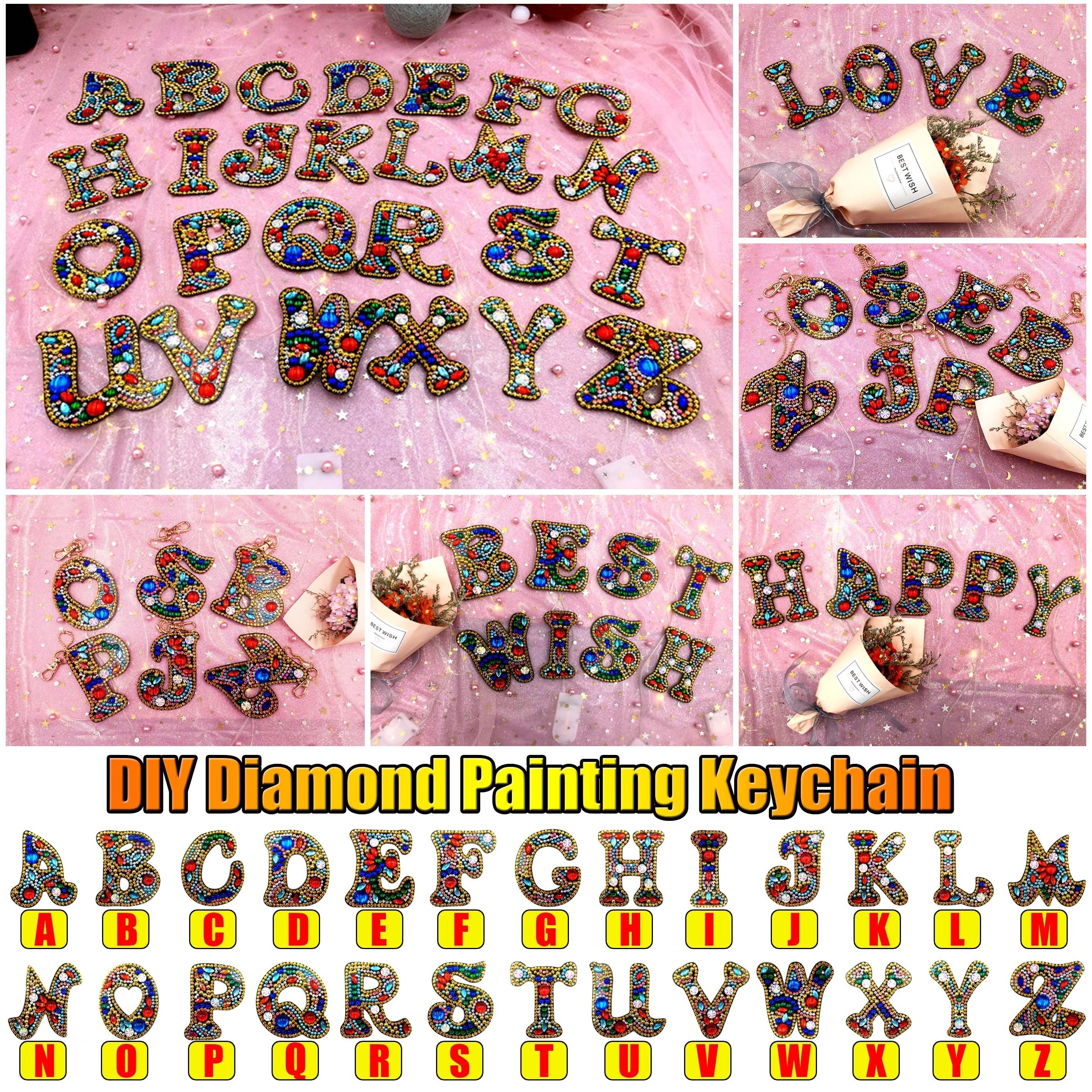 DIY English Letters Keychain Pendant
