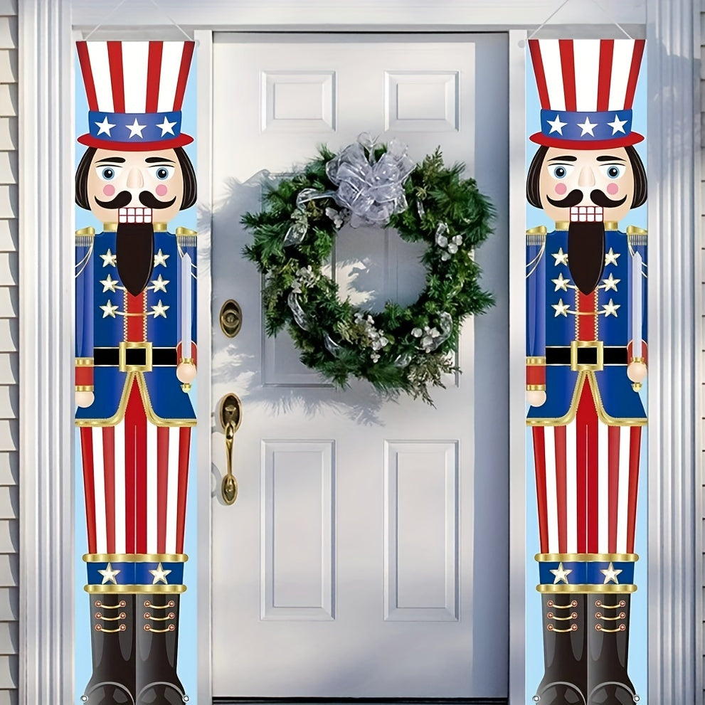 Nutcracker Christmas Couplets Hanging Cloth Banner Party Decoration