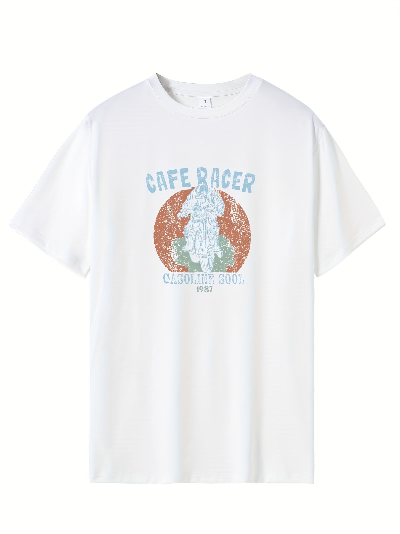 Men's Motorcycle Rider Graphic Crew Neck T-Shirt