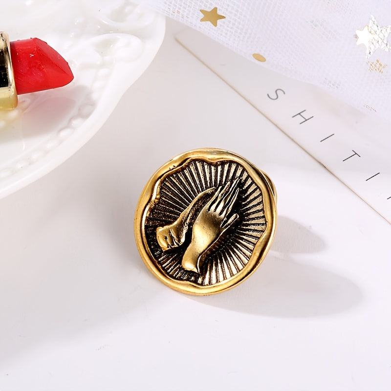 Vintage Mother Of God Prayer Hand Pin