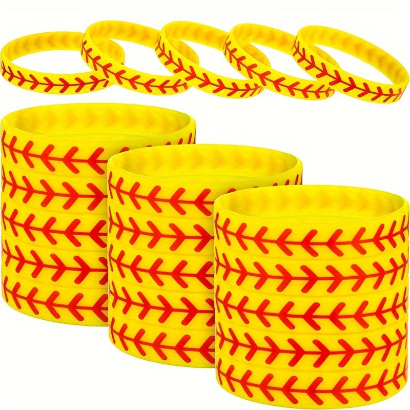 2pcs Baseball Silicone Bracelet - Perfect Gift For Baseball Players