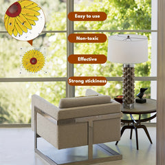 4pcs Indoor Sunflower Fly Catcher Window Fly Sticker