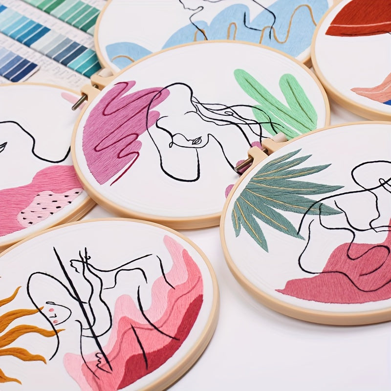 Embroidery Starter Kit For Adults DIY Abstract Art Needwork