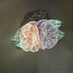 Crystal Crochet Bun Net Snood Bow Hair Clips