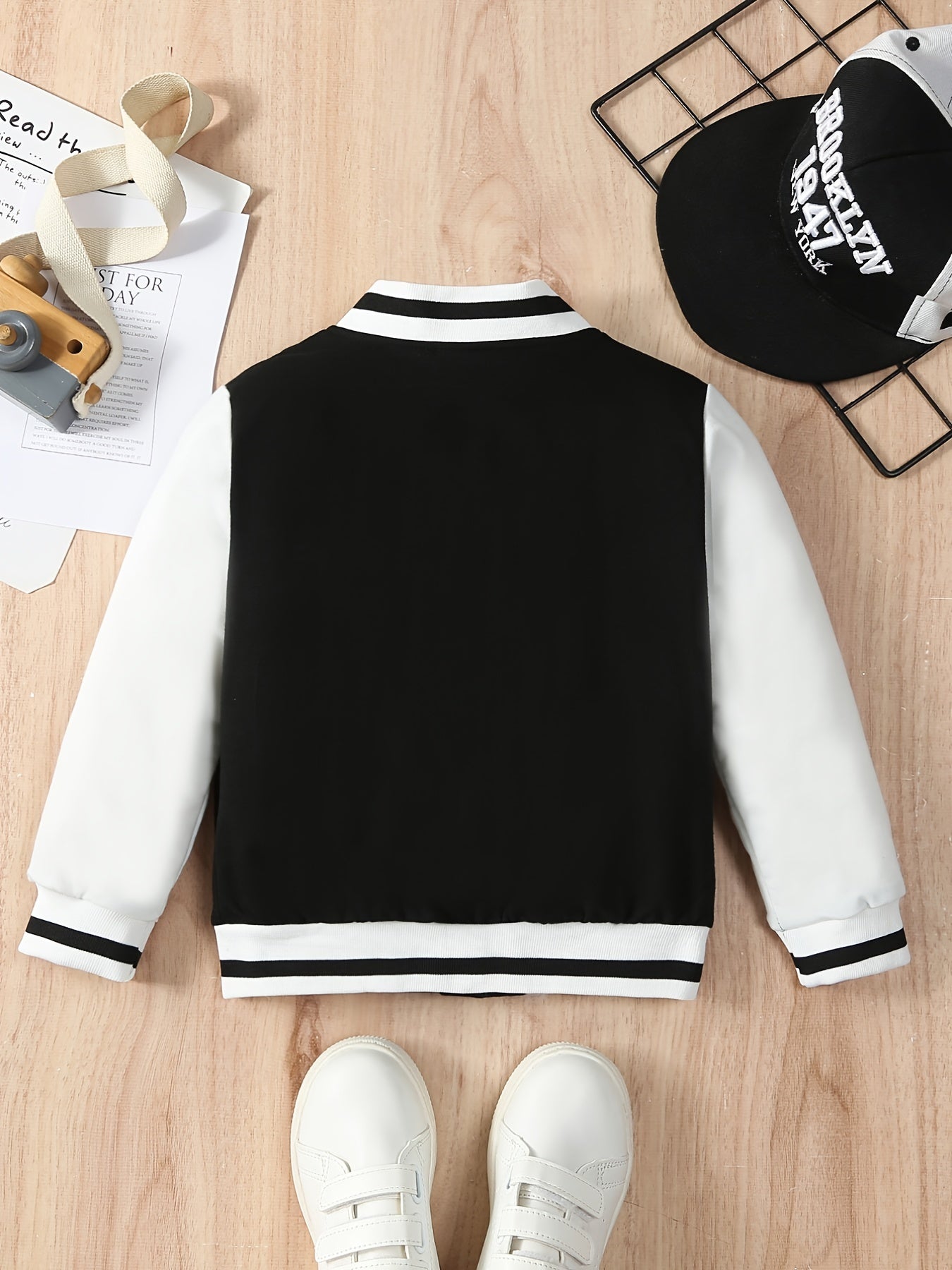 Boys Letter S Varsity Jacket Long Sleeve
