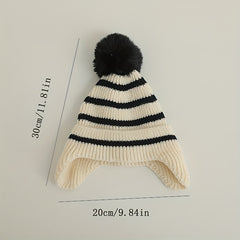 Striped Kids' Winter Beanie Hat