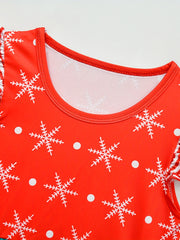 Girl's Christmas Costume Snowflake A-line Dress Kids Clothes For Party
