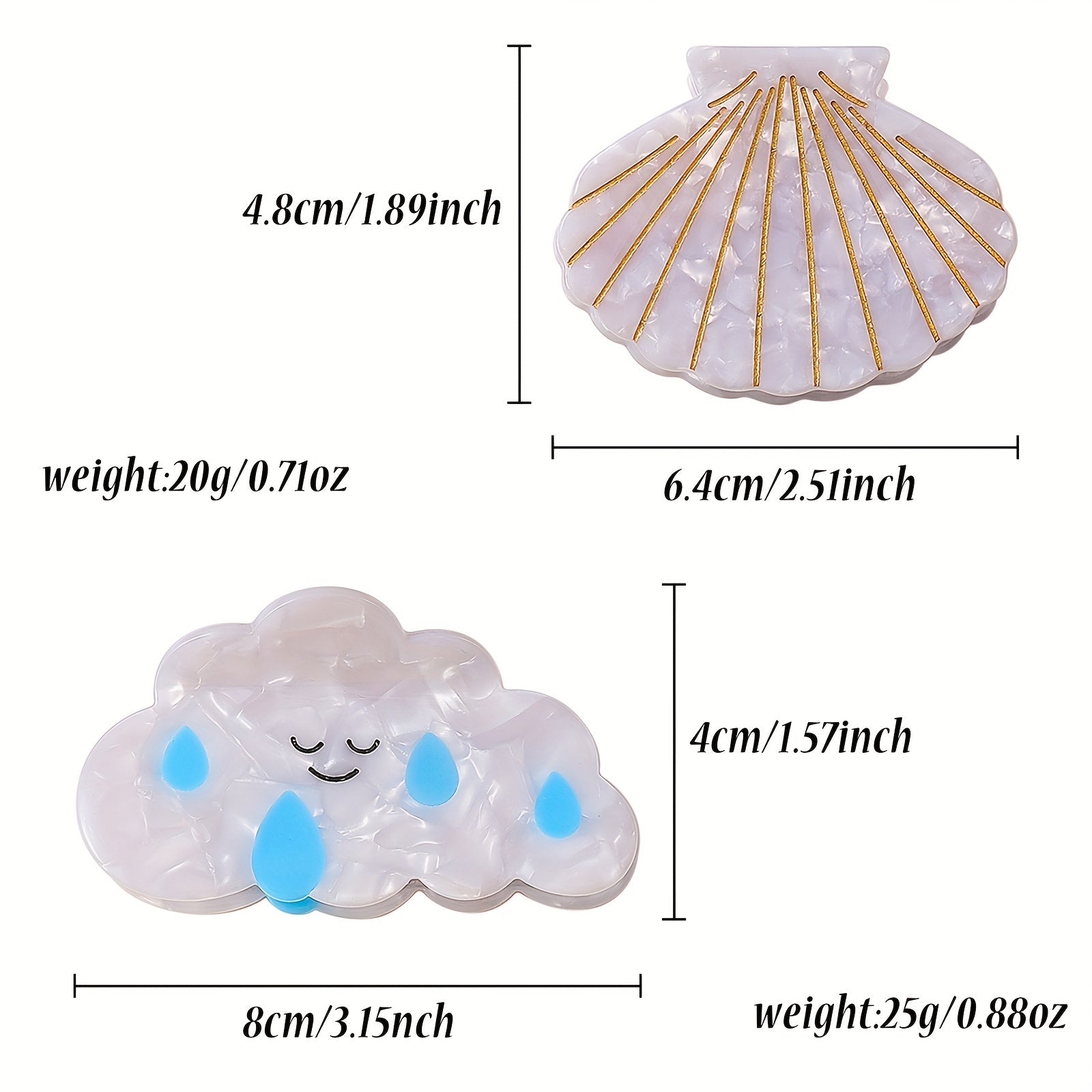Ocean Series Hair Claw Shell Shape Ponytail Holder