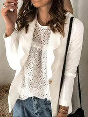  Women's Casual Blazer Solid Long Sleeve