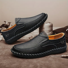 CLOHOO Men's Stitch Loafers Non Slip Casual Shoes