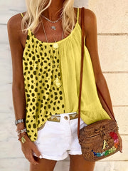  Colorblock Polka Dot Print Cami Top