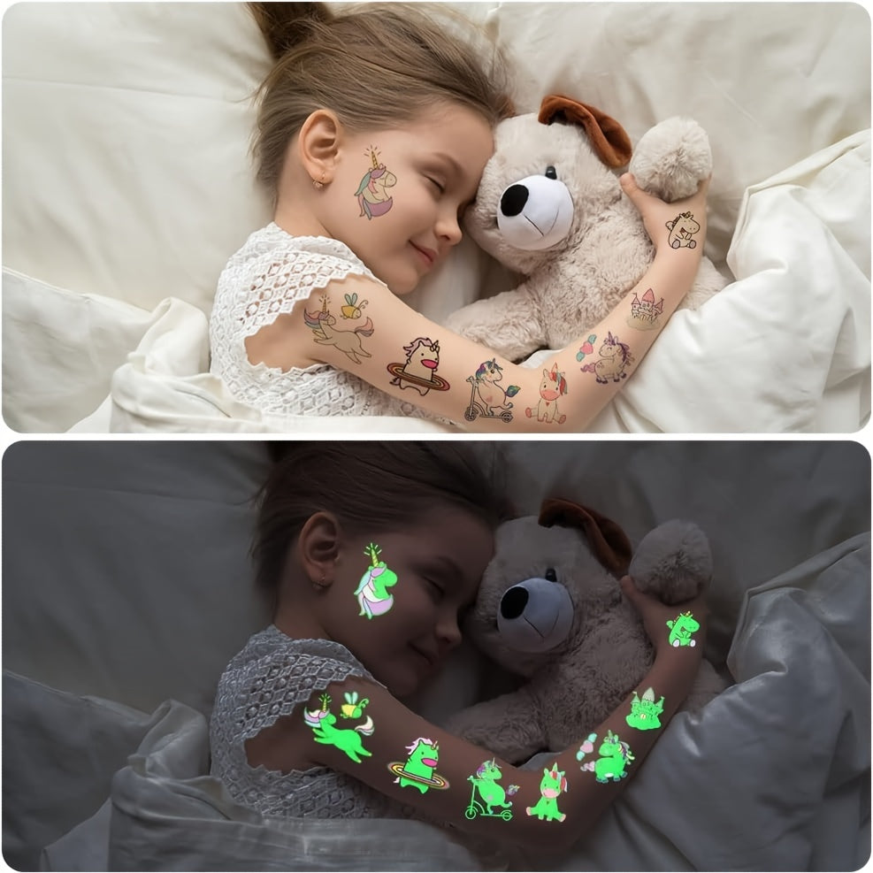 5pcs Unicorn Temporary Tattoos Shining In The Dark